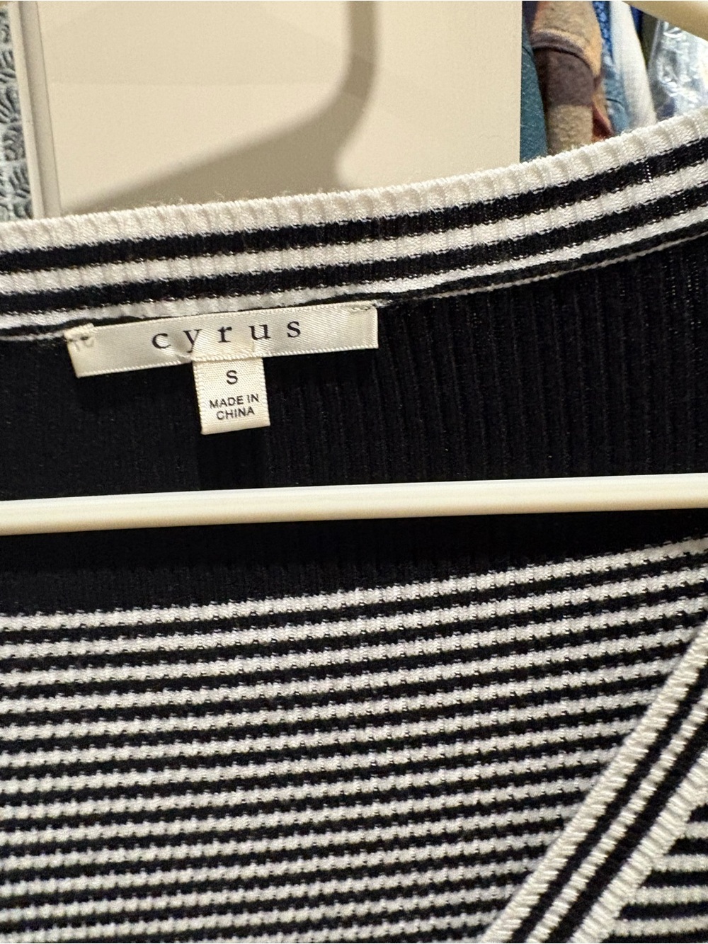 Cyrus Black & White Striped V-Neck Button-Up Cardigan - Picture 2 of 2